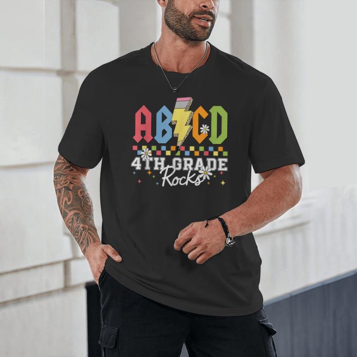 4th Grade Rocks ABCD Back To School Rock Teachers Unisex T-Shirt, novelty gifts, funny gifts