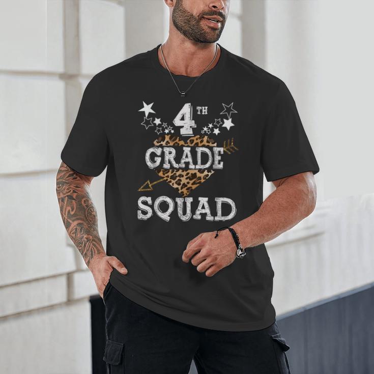 4th Grade Squad Star Team Leopard Teacher Crew Student Men Women Girls Kids Unisex T-Shirt, novelty gifts, funny gifts