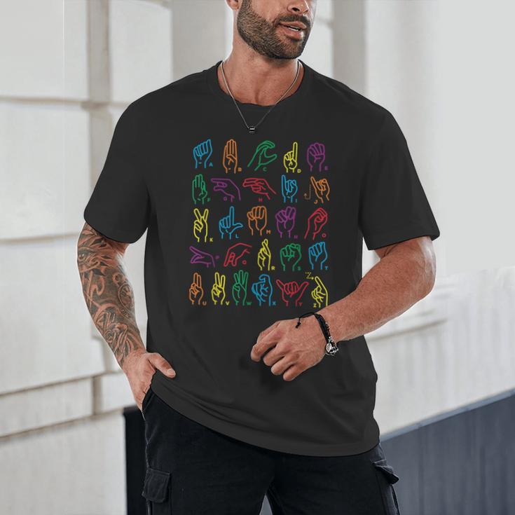 ABC Sign Language Chart Teacher Hand Letter Alphabet ASL Unisex T-Shirt, novelty gifts, funny gifts