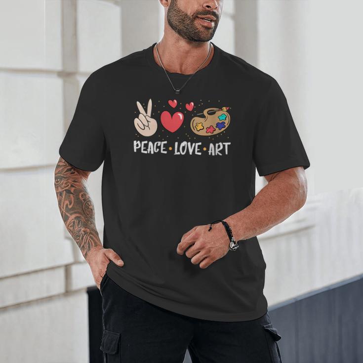 Art Teacher Peace Love Art For Artists And Painters Unisex T-Shirt, novelty gifts, funny gifts Art Teacher Peace Love Art For Artists And Painters Unisex T-Shirt, novelty gifts, funny gifts