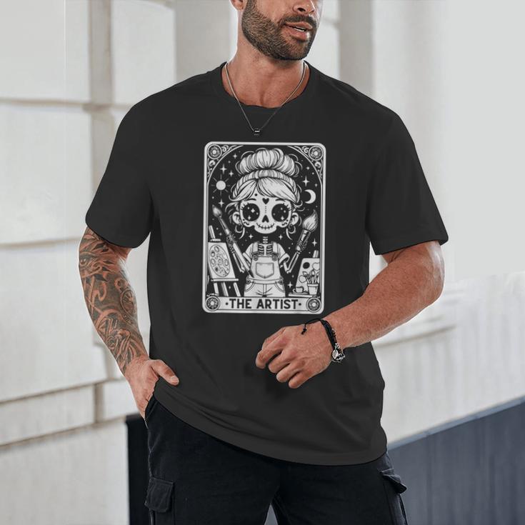 Artist Tarot Card Skeleton Painter Art Teacher Witchy Unisex T-Shirt, novelty gifts, funny gifts