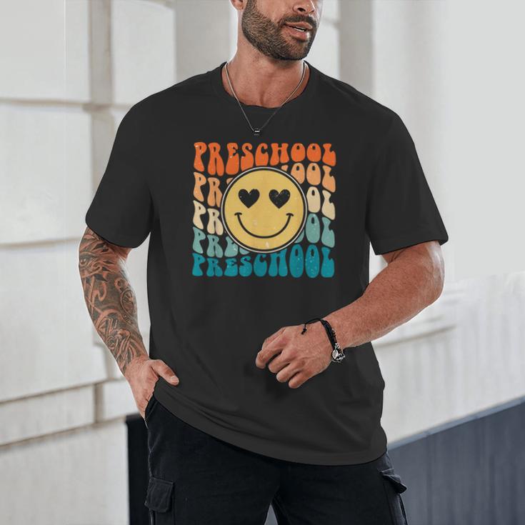 Back To School Groovy Smile Preschool Teachers Students Kids Unisex T-Shirt, novelty gifts, funny gifts