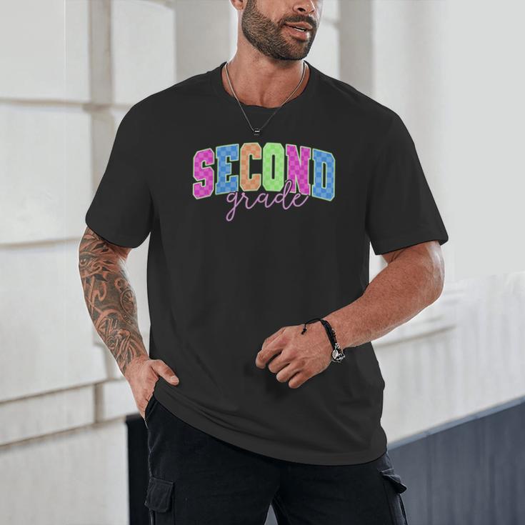 Back To School Neon Checkered Second Grade Colorful Teacher Unisex T-Shirt, novelty gifts, funny gifts Back To School Neon Checkered Second Grade Colorful Teacher Unisex T-Shirt, novelty gifts, funny gifts