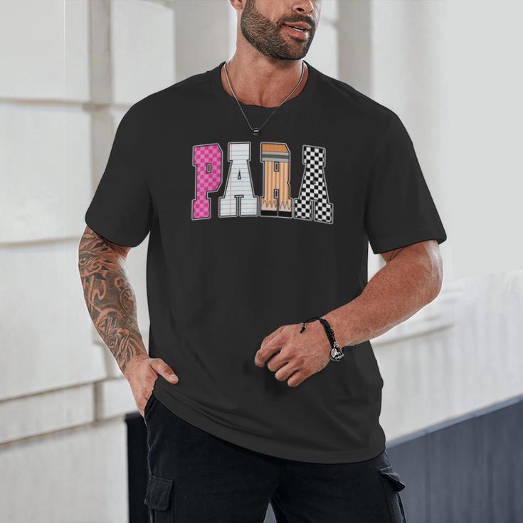 Back To School Teacher Para Preppy Checkered Para Life Unisex T-Shirt, novelty gifts, funny gifts