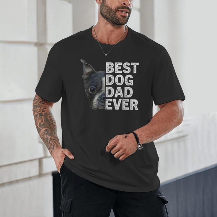Best Dog Dad Ever Boston Terrier Dog Lover For Dad Men Women Girls Kids Unisex T-Shirt, novelty gifts, funny gifts