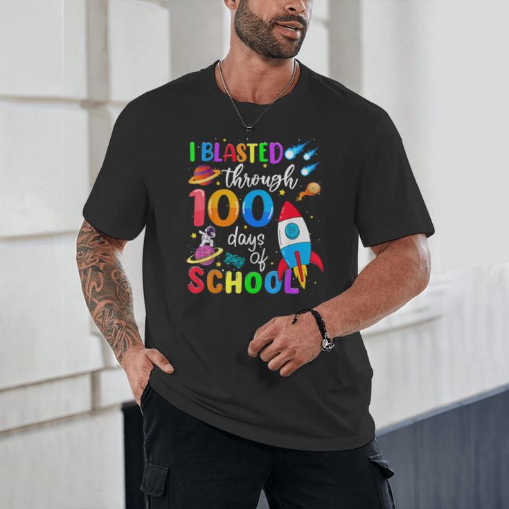 I Blasted Through 100 Days Of School 100th Day Teacher Kids Unisex T-Shirt, novelty gifts, funny gifts
