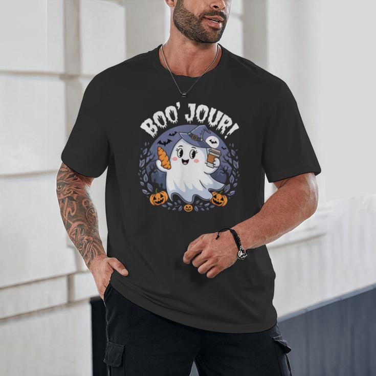 Boo Jour Ghost Halloween French Teacher Cute Coffe Croissant Unisex T-Shirt, novelty gifts, funny gifts Boo Jour Ghost Halloween French Teacher Cute Coffe Croissant Unisex T-Shirt, novelty gifts, funny gifts