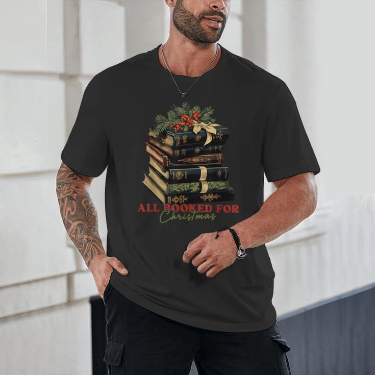 All Booked For Christmas Christmas Book Tree For Teacher For Men Women Kids Unisex T-Shirt, novelty gifts, funny gifts All Booked For Christmas Christmas Book Tree For Teacher For Men Women Kids Unisex T-Shirt, novelty gifts, funny gifts
