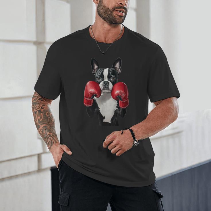 Boston Terrier Boxing Unisex T-Shirt, novelty gifts, funny gifts