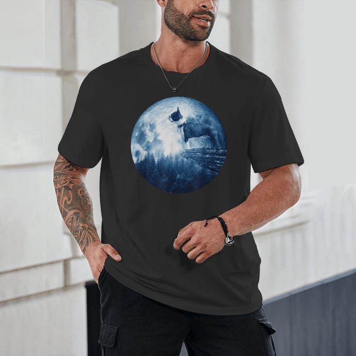Boston Terrier Dog Moon Dog Mom Dad Women Men Dog Lovers Unisex T-Shirt, novelty gifts, funny gifts