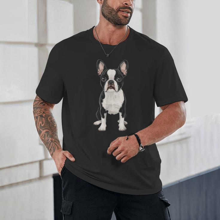 Boston Terrier Dog Motif Pet Art Boston Terrier For Men Women Kids Unisex T-Shirt, novelty gifts, funny gifts