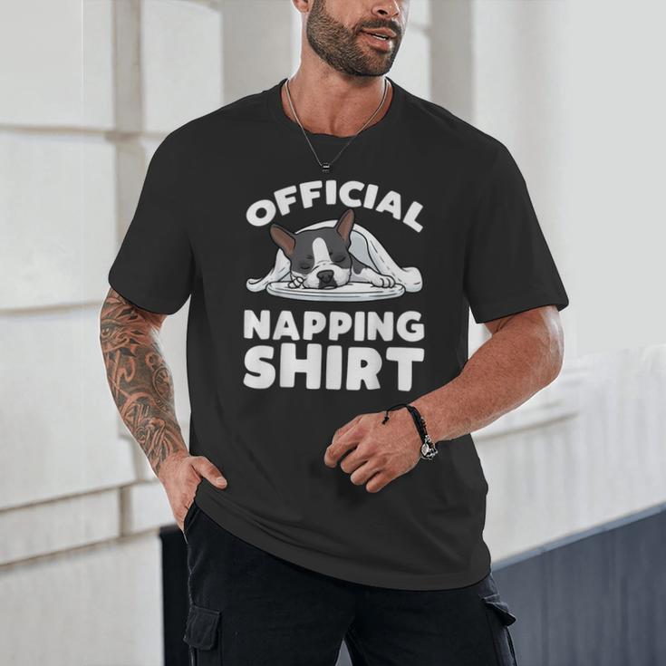 Boston Terrier Dog Official Sleeping Shirt Men Women Kids Unisex T-Shirt, novelty gifts, funny gifts