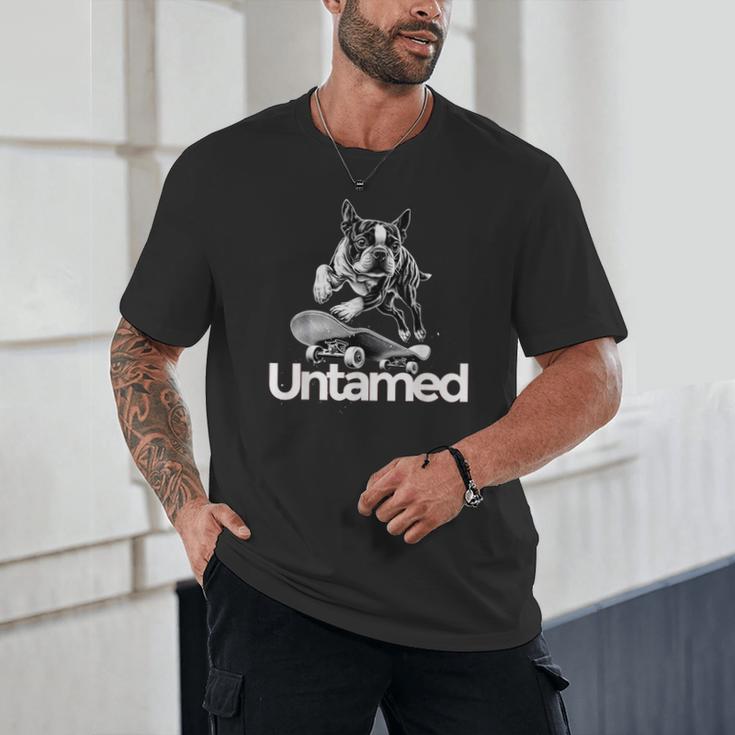 Boston Terrier Dog Untamed For Men Women Unisex T-Shirt, novelty gifts, funny gifts
