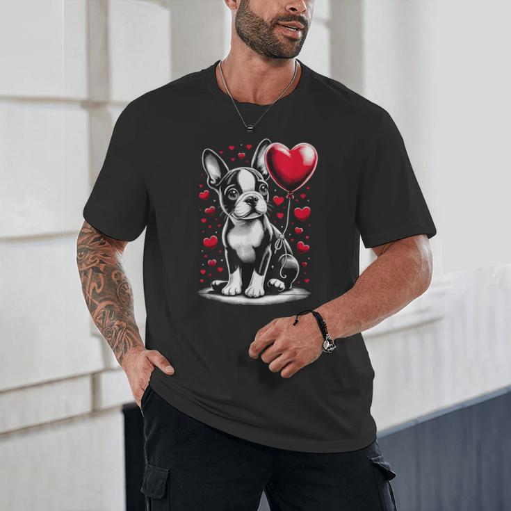 Boston Terrier Dog Valentine's Day Dog Owner Unisex T-Shirt, novelty gifts, funny gifts