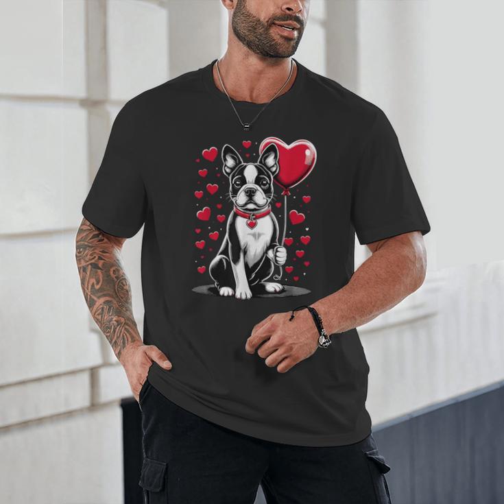 Boston Terrier Dog Valentine's Day Dog Owner Valentine Unisex T-Shirt, novelty gifts, funny gifts
