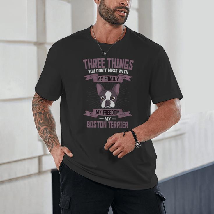 Boston Terrier Don't Mess With American Gentleman Dog Lover Unisex T-Shirt, novelty gifts, funny gifts
