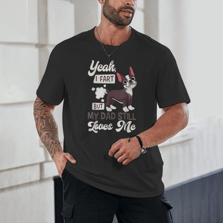 Boston Terrier Fart American Gentleman Non-Sporting Dog Unisex T-Shirt, novelty gifts, funny gifts