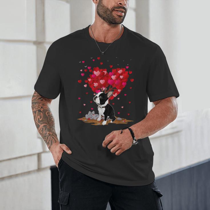 Boston Terrier Lover Heart Shape Boston Terrier Valentine Unisex T-Shirt, novelty gifts, funny gifts