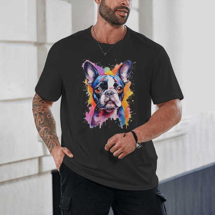 Boston Terrier Lover Pop Art Color Boston Terrier Dog For Men Women Girls Kids Unisex T-Shirt, novelty gifts, funny gifts