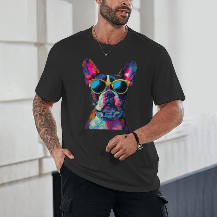 Boston Terrier Lovers Pop Art Boston Terrier Unisex T-Shirt, novelty gifts, funny gifts