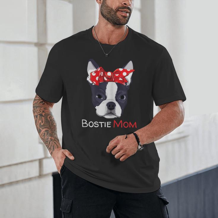 Boston Terrier Mom Bostie Women Girls Unisex T-Shirt, novelty gifts, funny gifts