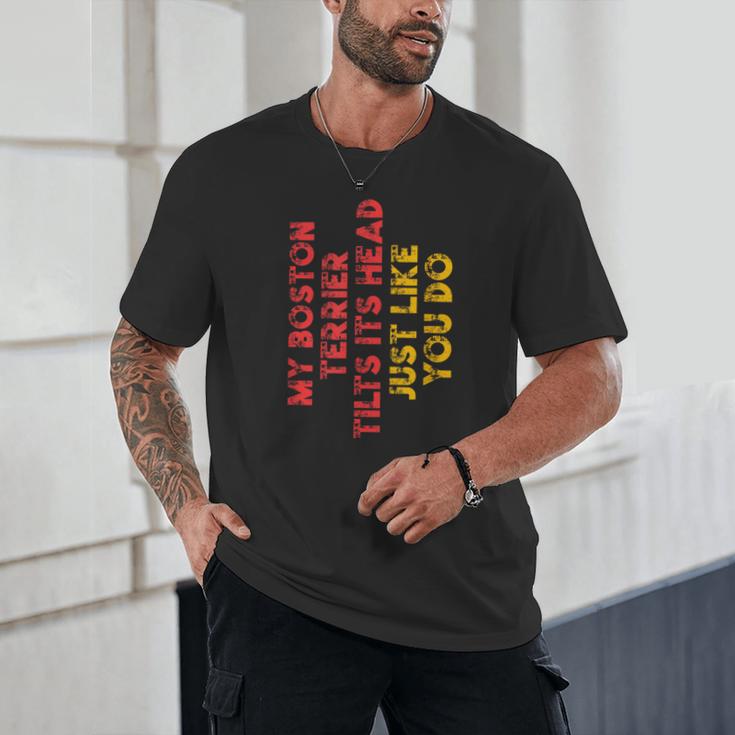 Boston Terrier Mom Dad Dog Lover Owner Women Men Unisex T-Shirt, novelty gifts, funny gifts