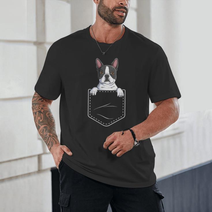 Boston Terrier In The Pocket Cute Boston Terrier Dog Lovers For Men Women Girls Kids Unisex T-Shirt, novelty gifts, funny gifts