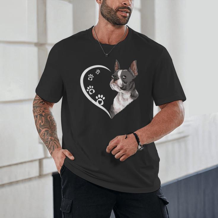 Boston Terrier Shirts For Women Girls Kids Heart Cute Unisex T-Shirt, novelty gifts, funny gifts
