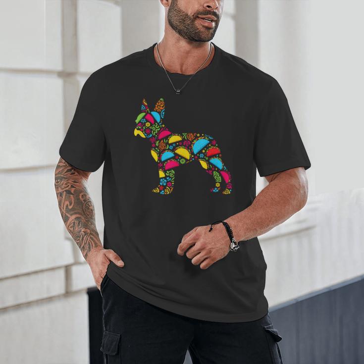 Boston Terrier Tacos Mexican Cinco De Mayo Taco Unisex T-Shirt, novelty gifts, funny gifts