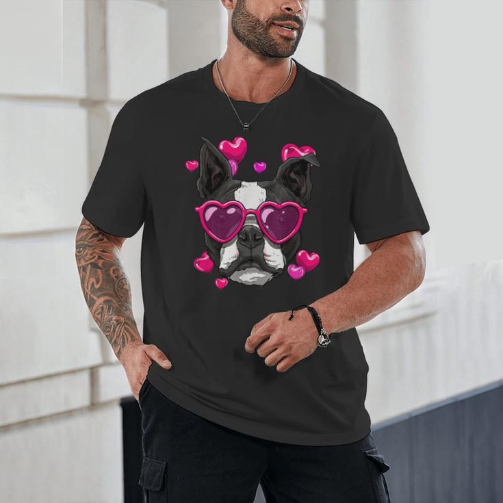 Boston Terrier Valentines Day Shirt Heart Dog Lover Unisex T-Shirt, novelty gifts, funny gifts
