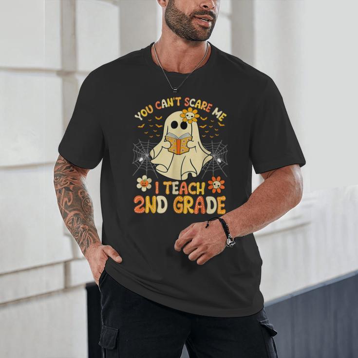 You Can't Scare Me I Teach 2nd Grade Halloween Teacher Ghost Unisex T-Shirt, novelty gifts, funny gifts