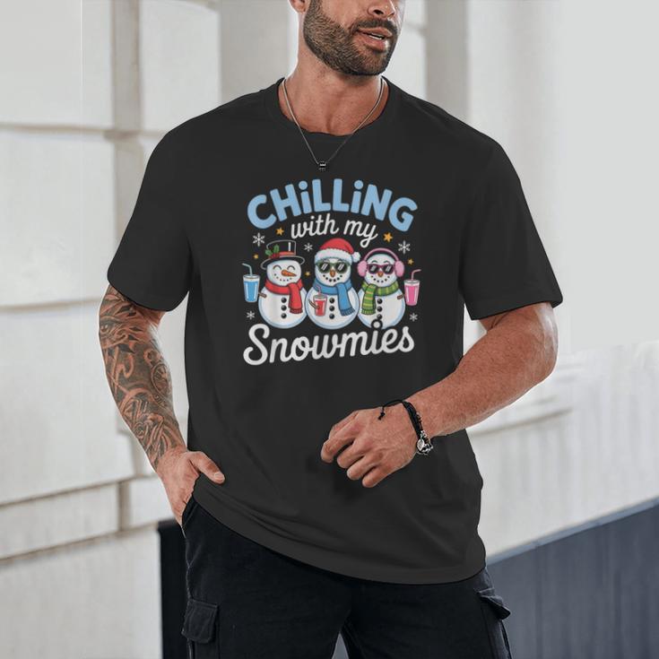 Chillin With My Snowmie Women Christmas Snowman Teacher Snow Unisex T-Shirt, novelty gifts, funny gifts Chillin With My Snowmie Women Christmas Snowman Teacher Snow Unisex T-Shirt, novelty gifts, funny gifts