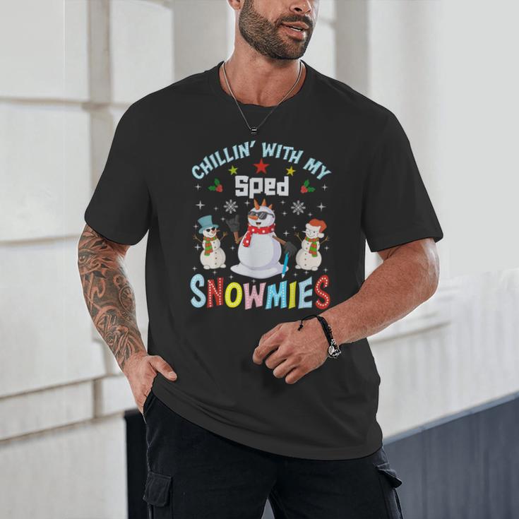 Chillin With My Sped Snowmies Teacher Student Christmas Unisex T-Shirt, novelty gifts, funny gifts Chillin With My Sped Snowmies Teacher Student Christmas Unisex T-Shirt, novelty gifts, funny gifts
