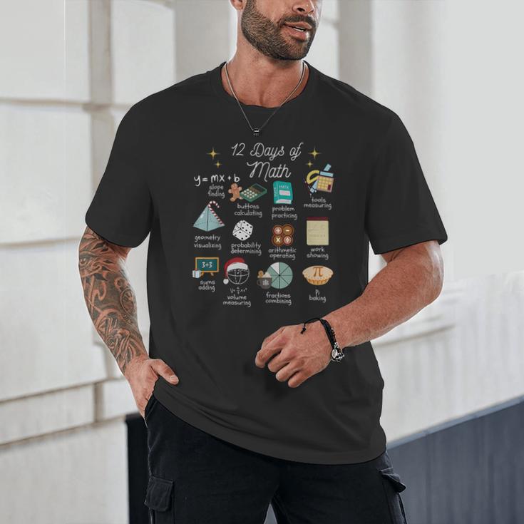 Christmas 12 Days Of Math Math Teacher Xmas STEM STEMS Unisex T-Shirt, novelty gifts, funny gifts Christmas 12 Days Of Math Math Teacher Xmas STEM STEMS Unisex T-Shirt, novelty gifts, funny gifts