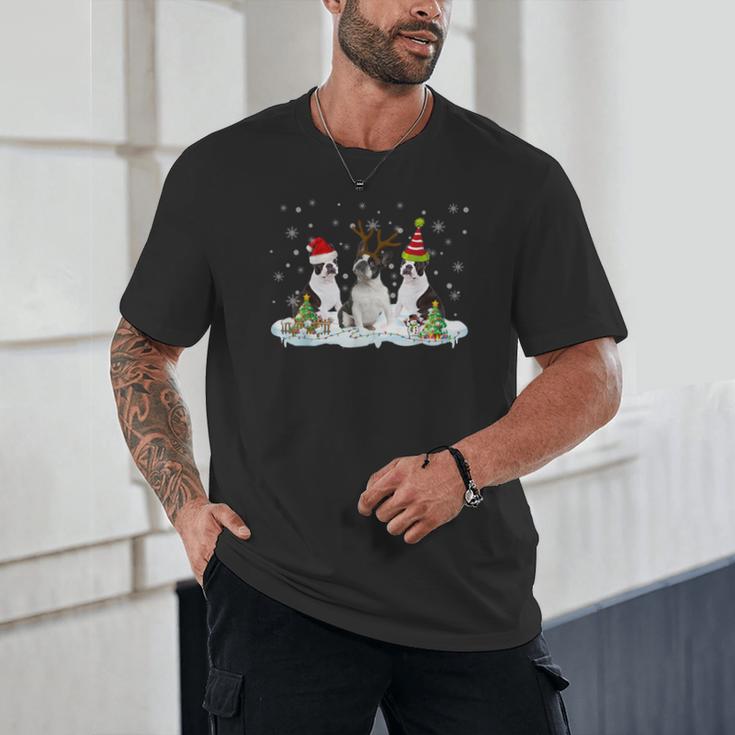 Christmas Boston Terrier Santa Dog Lover Unisex T-Shirt, novelty gifts, funny gifts