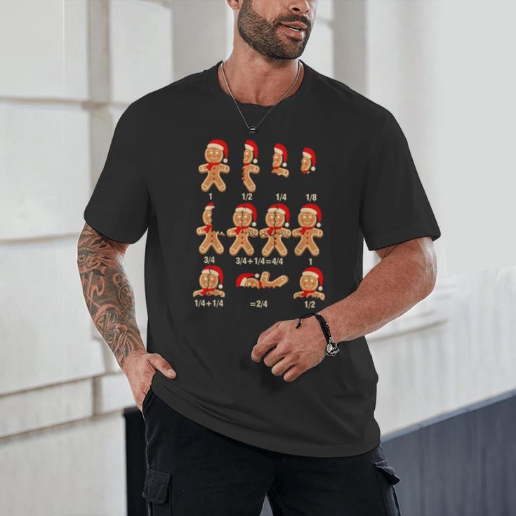 Christmas Math Teacher Equation Gingerbread With Santa Hat Men Women Unisex T-Shirt, novelty gifts, funny gifts