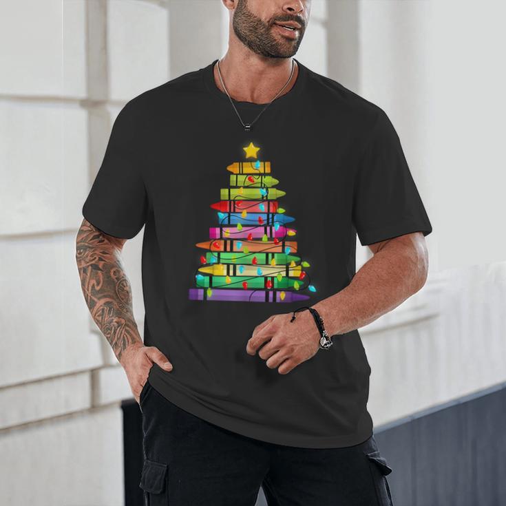 Christmas Tree Made Of Crayons School Teacher Life Student Unisex T-Shirt, novelty gifts, funny gifts Christmas Tree Made Of Crayons School Teacher Life Student Unisex T-Shirt, novelty gifts, funny gifts
