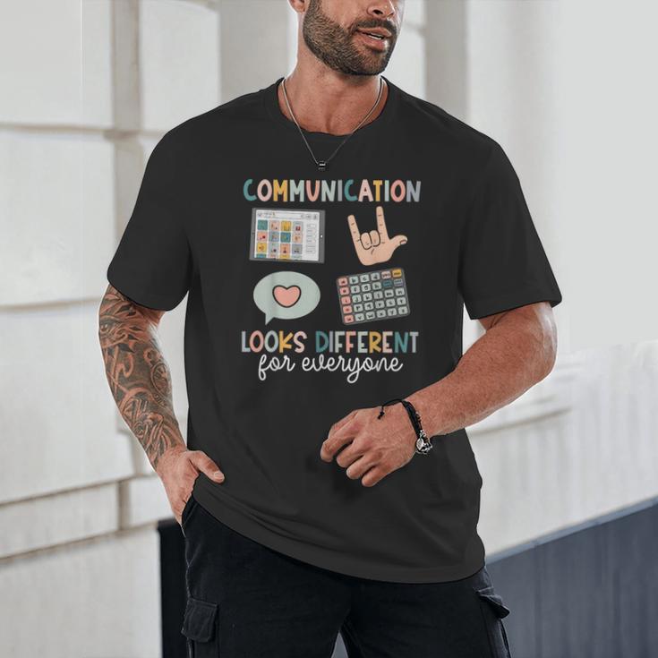 Communication Looks Different For Everyone SPED Teacher ASD Unisex T-Shirt, novelty gifts, funny gifts