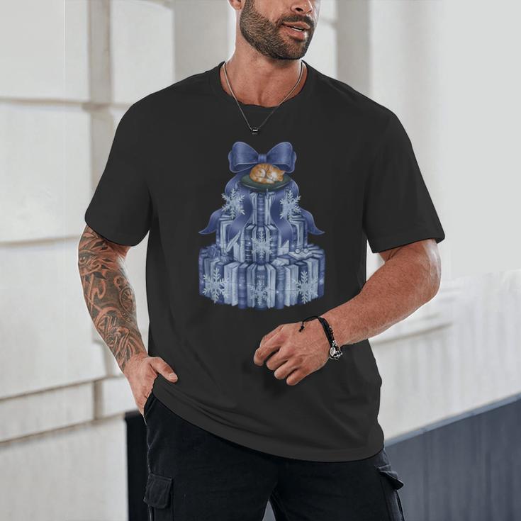 Coquette Bow Book Tree Merry Christmas Xmas Teacher Holiday Unisex T-Shirt, novelty gifts, funny gifts