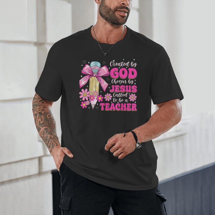 Created By God Called To Teacher Jesus Christian Teacher Unisex T-Shirt, novelty gifts, funny gifts
