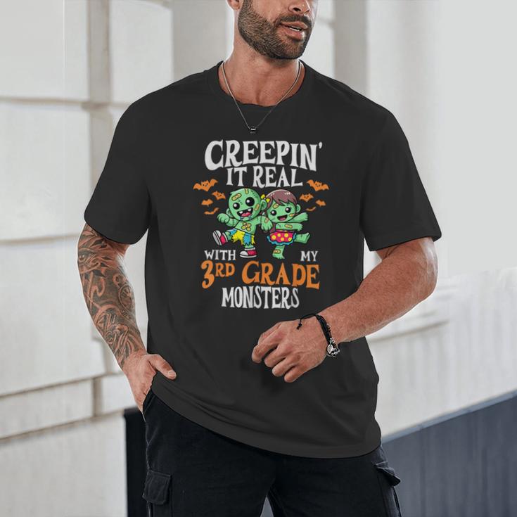 Creepin It Real Monster School 3rd Grade Teacher Halloween Unisex T-Shirt, novelty gifts, funny gifts Creepin It Real Monster School 3rd Grade Teacher Halloween Unisex T-Shirt, novelty gifts, funny gifts