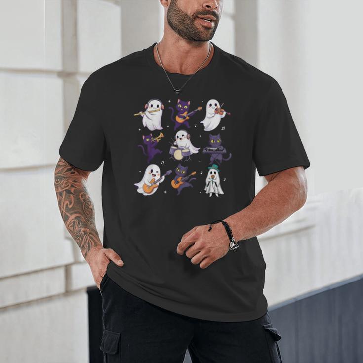 Cute Ghost Cat Playing Musical Halloween Music Teacher Unisex T-Shirt, novelty gifts, funny gifts Cute Ghost Cat Playing Musical Halloween Music Teacher Unisex T-Shirt, novelty gifts, funny gifts