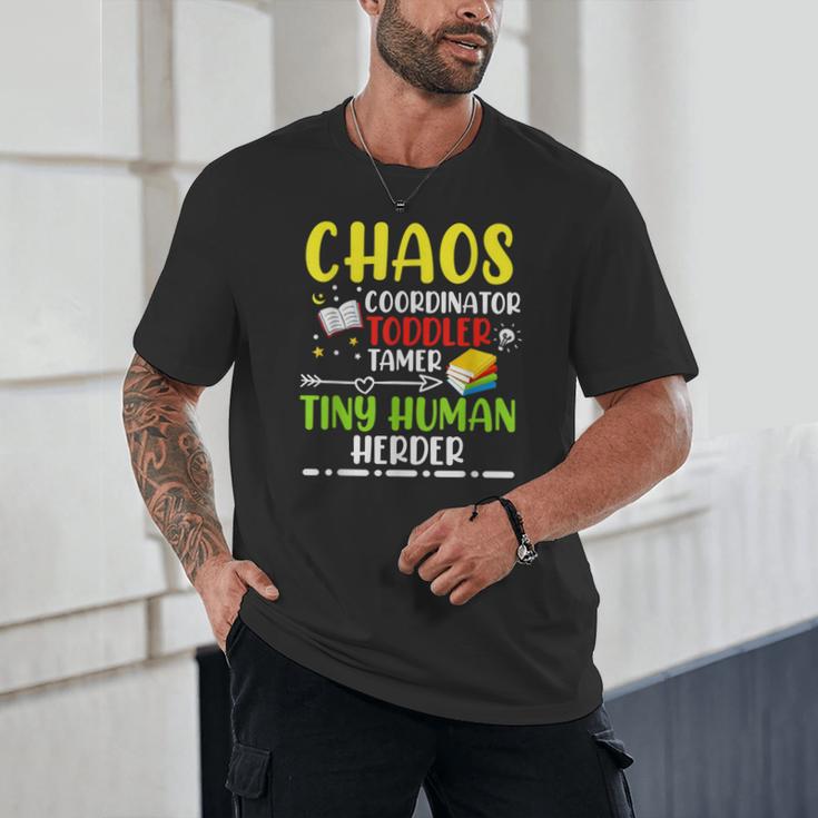 Daycare Teacher School Chaos Coordinator Toddler Tamer For Men Women Kids Unisex T-Shirt, novelty gifts, funny gifts Daycare Teacher School Chaos Coordinator Toddler Tamer For Men Women Kids Unisex T-Shirt, novelty gifts, funny gifts
