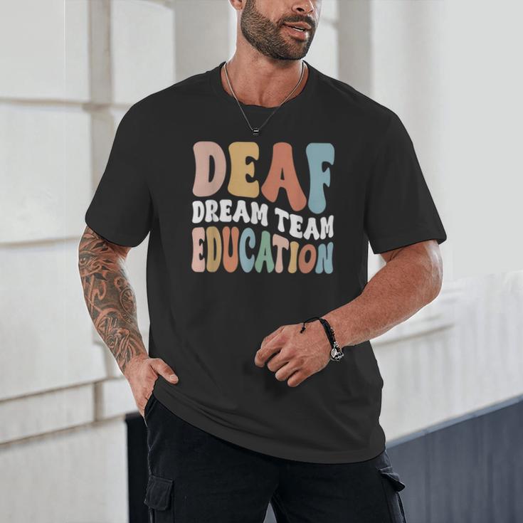 Deaf Dream Team Education Deaf Education Teacher Unisex T-Shirt, novelty gifts, funny gifts Deaf Dream Team Education Deaf Education Teacher Unisex T-Shirt, novelty gifts, funny gifts