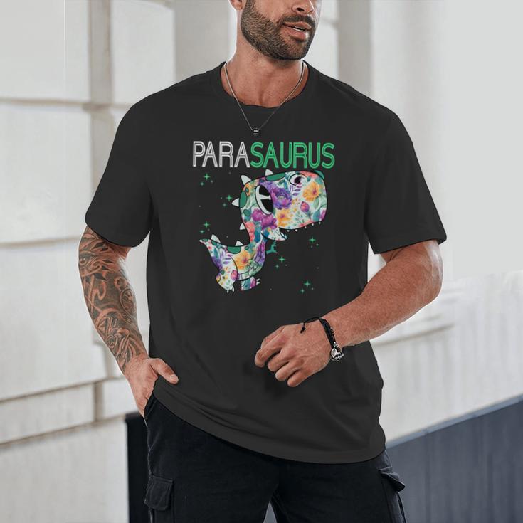 Dino Para Professional Teacher Collection T-Rex Dinosaur Paraeducator Assistant Teacher Unisex T-Shirt, novelty gifts, funny gifts