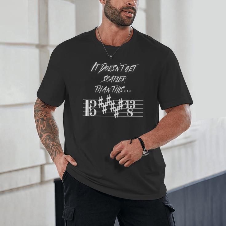 It Doesn't Get Scarier Halloween Music Teacher Costume For Men Women Unisex T-Shirt, novelty gifts, funny gifts