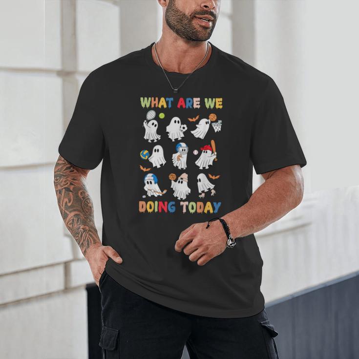What Are We Doing Today Ghost PE Teacher Team Halloween Unisex T-Shirt, novelty gifts, funny gifts What Are We Doing Today Ghost PE Teacher Team Halloween Unisex T-Shirt, novelty gifts, funny gifts