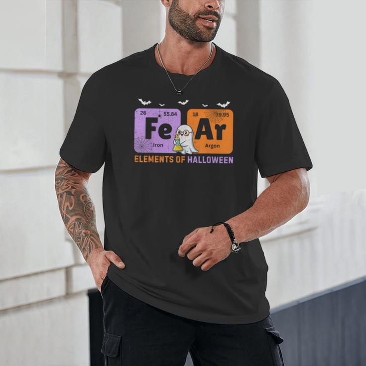 Elements Of Halloween Fear Periodically Chemistry Teacher Unisex T-Shirt, novelty gifts, funny gifts