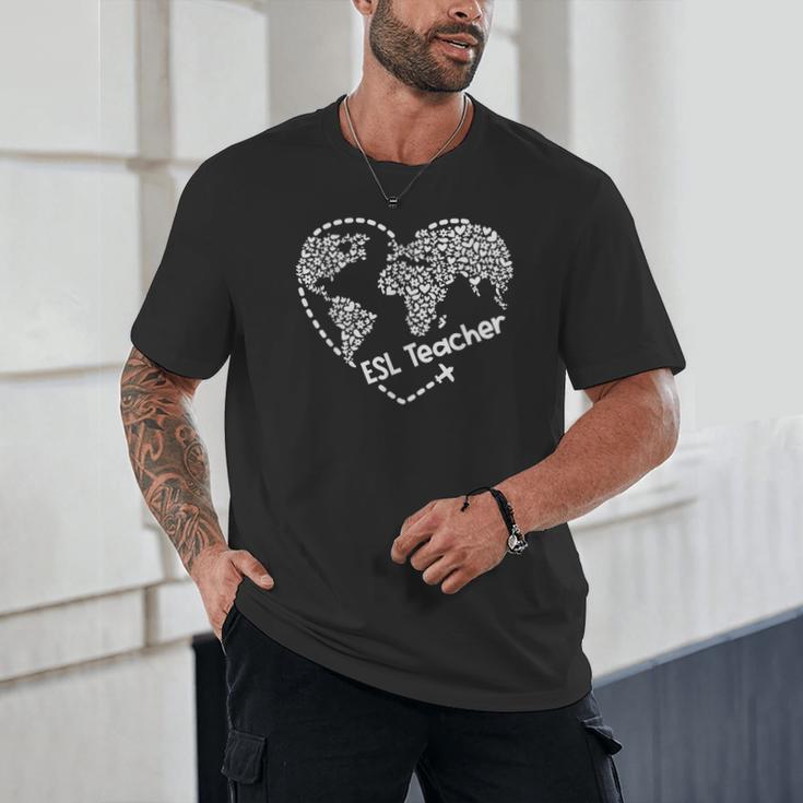 ESL Teacher ESOL Student Cute Heart Shape English Teacher Unisex T-Shirt, novelty gifts, funny gifts