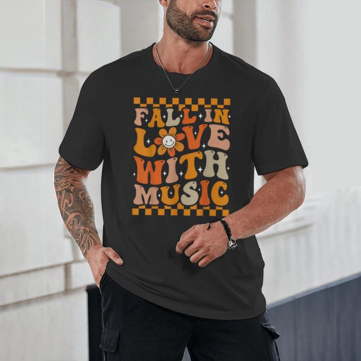 Fall In Love With Music Groovy Thanksgiving Music Teacher Men Women Girls Kids Unisex T-Shirt, novelty gifts, funny gifts Fall In Love With Music Groovy Thanksgiving Music Teacher Men Women Girls Kids Unisex T-Shirt, novelty gifts, funny gifts